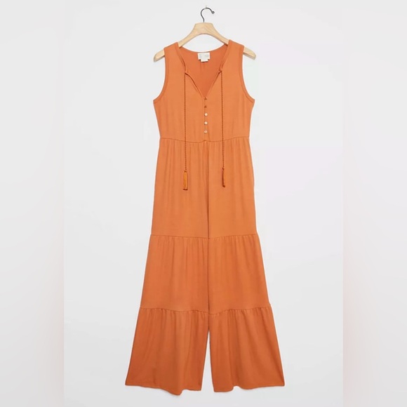 saturday sunday Pants - Anthro Marina Tiered Wide Leg Jumpsuit